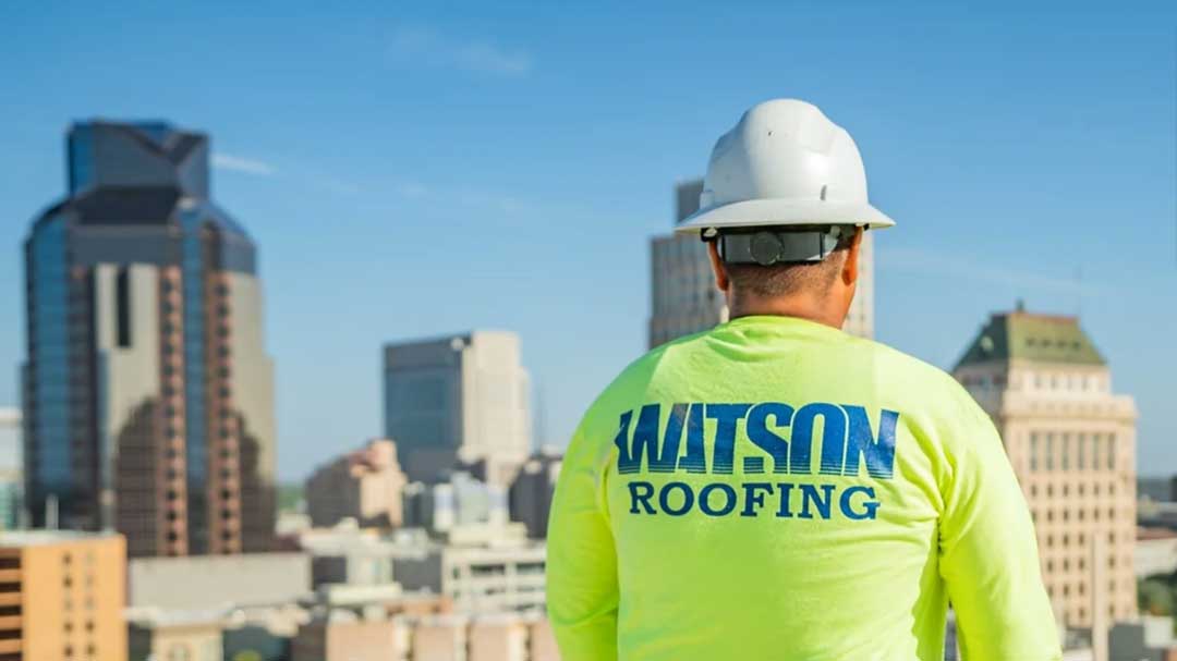 Watson Roofing worker in city